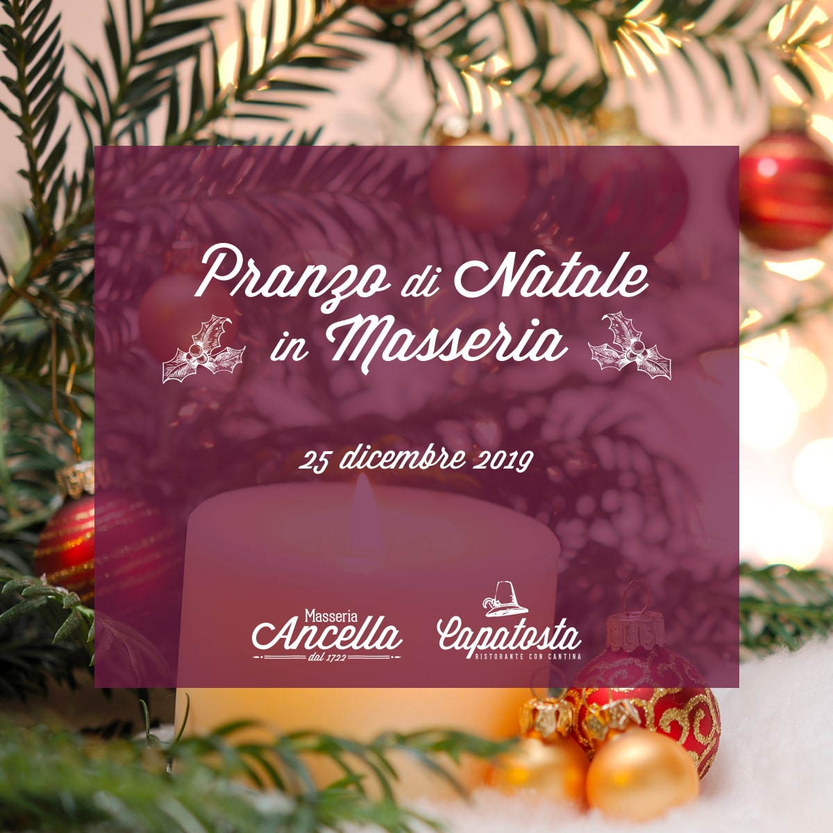 Pranzo Speciale Di Natale.Pranzo Di Natale In Masseria 25 Dicembre 2019 Ristorante Capatosta